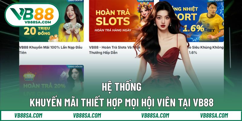 Các khuyến mãi thưởng, tặng vốn phân tầng đa dạng tại VB88